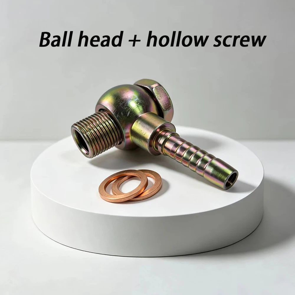 Banjo Bolt Ball Head Hydraulic Hose Fitting High Pressure Copper Washer Zinc Plated Pipe Connector Car Excavator Truck