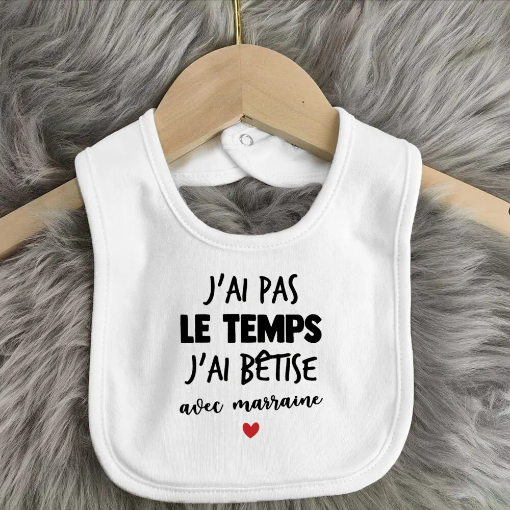 I Have A Crazy Godmother France Cute Baby Outfit Bibs Boys Girls Cotton Bib Print Saliva Towel Infant Outfits Bib Best Gift