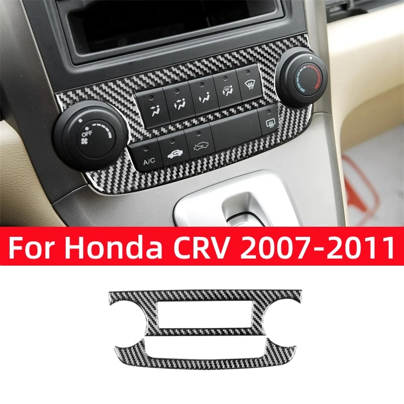 

For Honda CRV 2007 2008 2009 2010 2011 Accessorie Carbon Fiber Interior Car Center Control CD Panel Volume Knob Frame Cover Trim