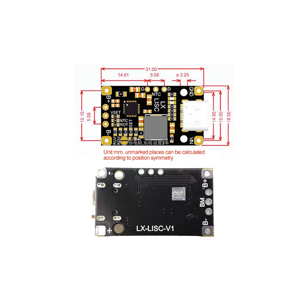 Batterij Oplader Module Lithium Batterij Oplaadbord Bms Boost Snel Opladen/3.7V Polymeer/Uav Oplaadmodule Type-C