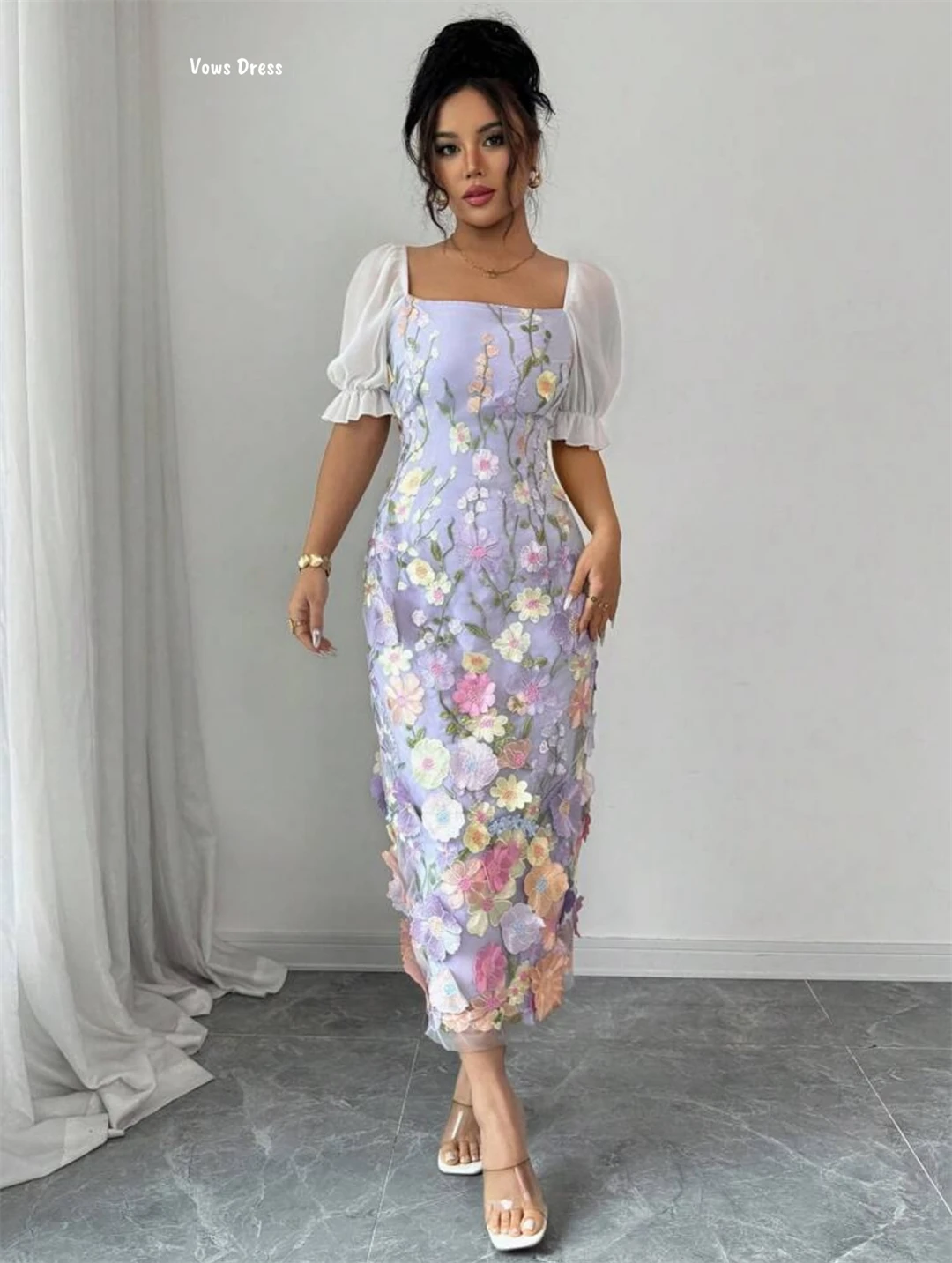 Vows feito sob encomenda vestido de noite feminino vestidos de baile de luxo 2025 fishtail saia praça líder flor vestidos de baile robe soiree