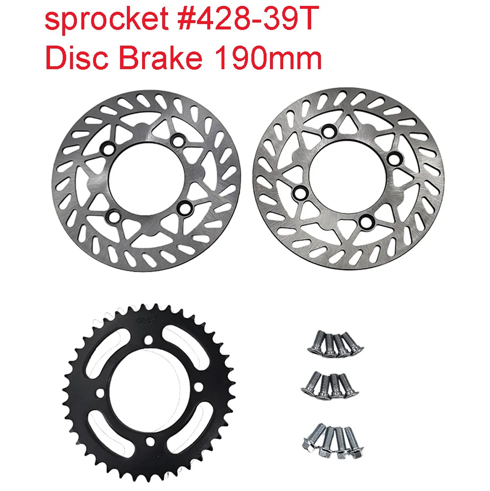 Brake Disc Plate 190MM Front and Rear Rotor #428-39T-76MM Sprocket For Dirt Pit Bike Off Road Motorcycle BSE Kayo