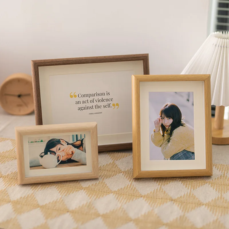 Nordic Wooden Picture Frame Creative Desktop Holder