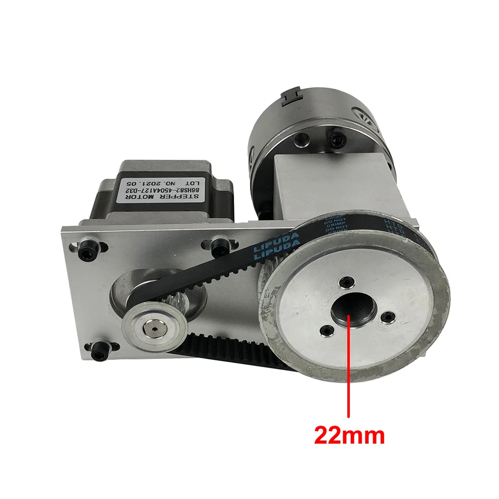 4 Axis 4th A Axis Rotary Axis NEMA 34 86 Stepper Motor CNC Indexing Head 4 Jaws 100MM Chuck Center Height 65MM Engraving Machine