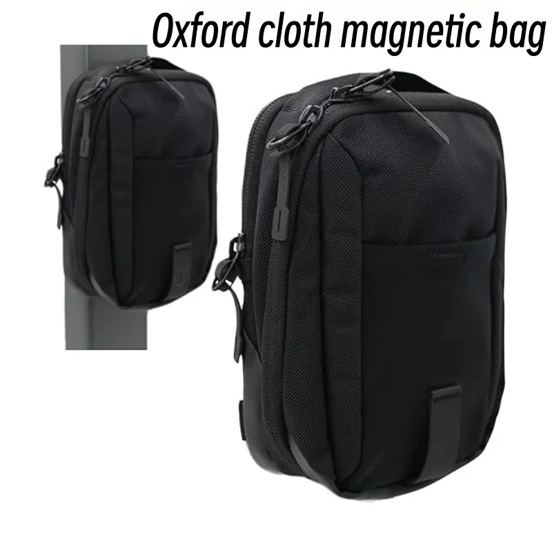 

2 Magnetic Oxford Cloth Unisex Mobile Phone Storage Bag Sports Fitness Chest Crossbody Headphone Key Storage Bag