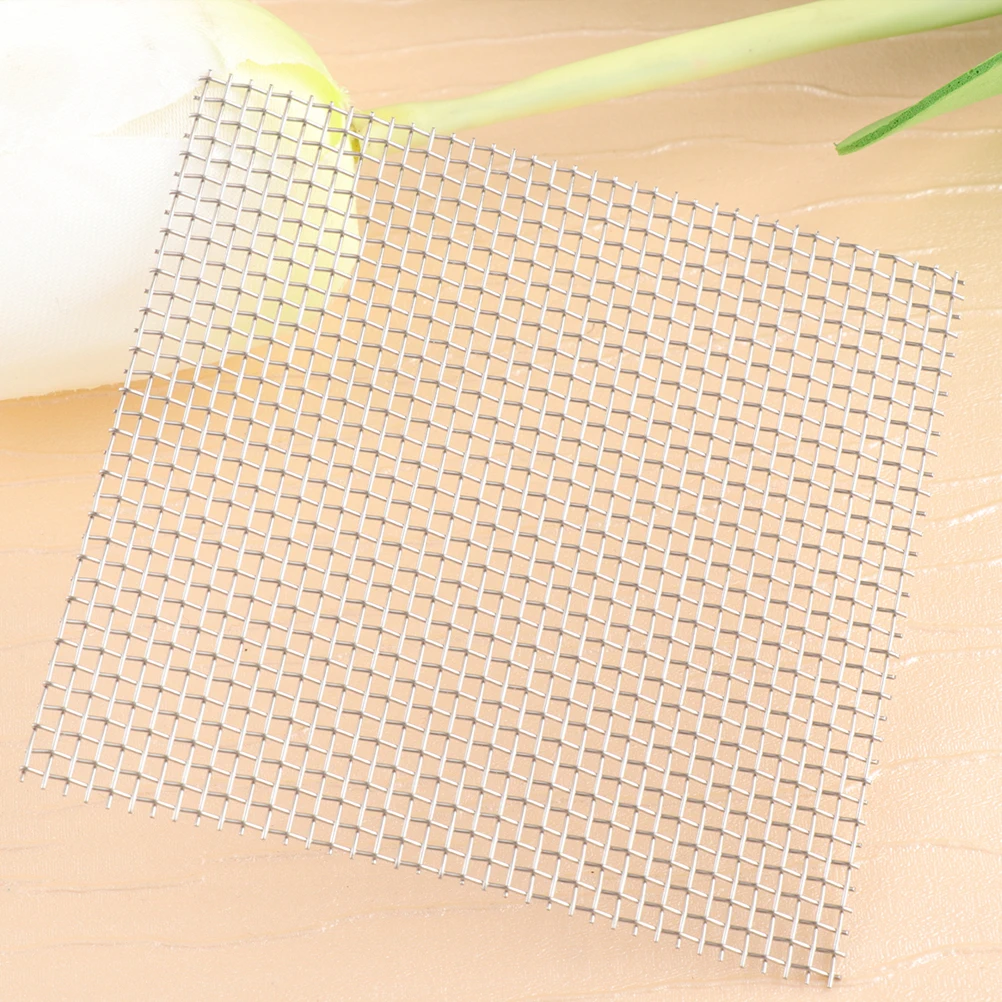 

12 Pcs 8x8cm Stainless Steel Moss Net Bendable Aquarium Mesh Pad Wear Resistant Decorative Tools for Fish Tank Scenery Planting