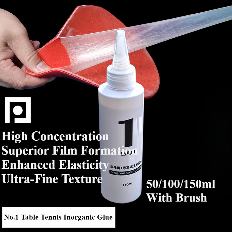 

No 1, неорганический клей для настольного тенниса, высокая концентрация, 50/100/150 мл, с щеткой, ракетка для настольного тенниса, резиновый специальный клейкий клей