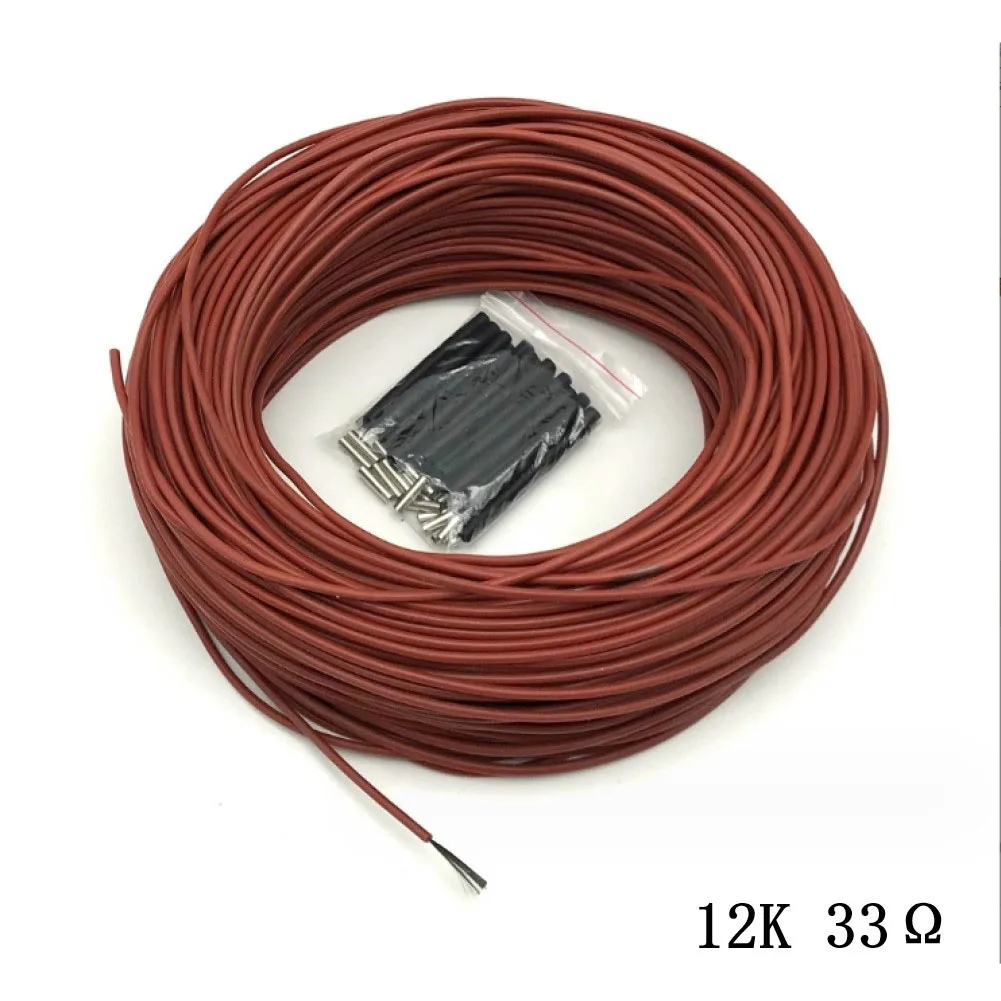 

15/30m 12K 33Ω Floor Warm Heating Cable Electric Carbon Fiber Heating Wires Heating Wire Coil For Indoor Floor Heating