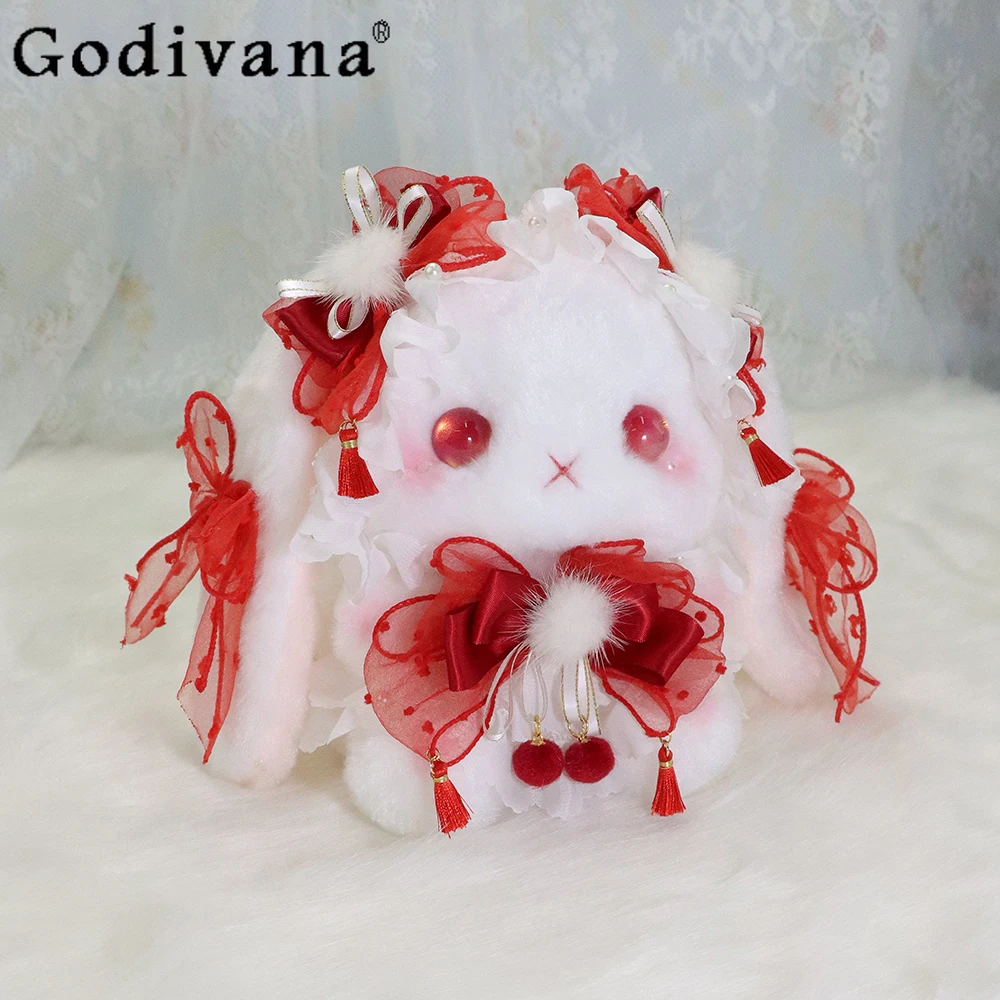 

Sweet Cute Girl Japanese Original Lolita Doll Rabbit Bag Cartoon Plush Messenger Bag Doll Sense Gift Bow Student Backpack
