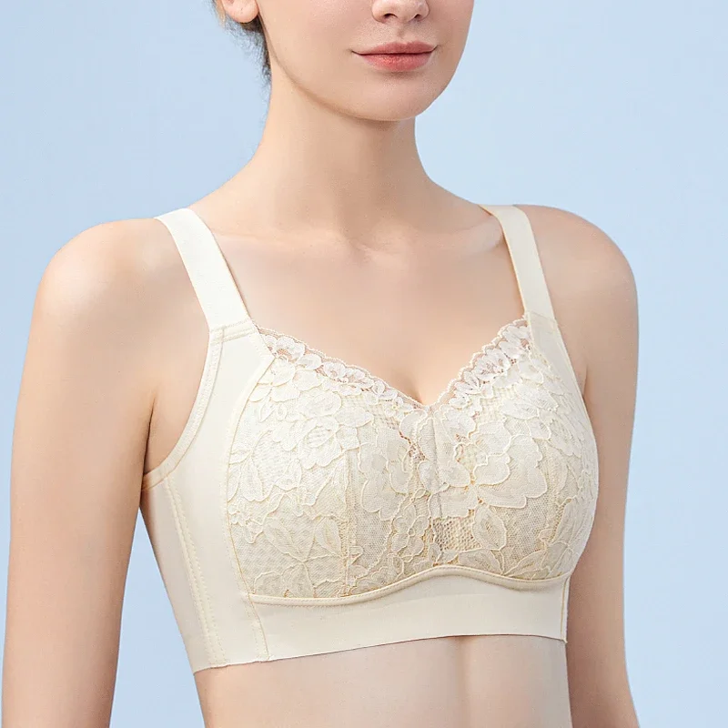 

Wire Free Women's Full Coverage Non-Foam lace Bra 75 80 85 90 95 B C D E