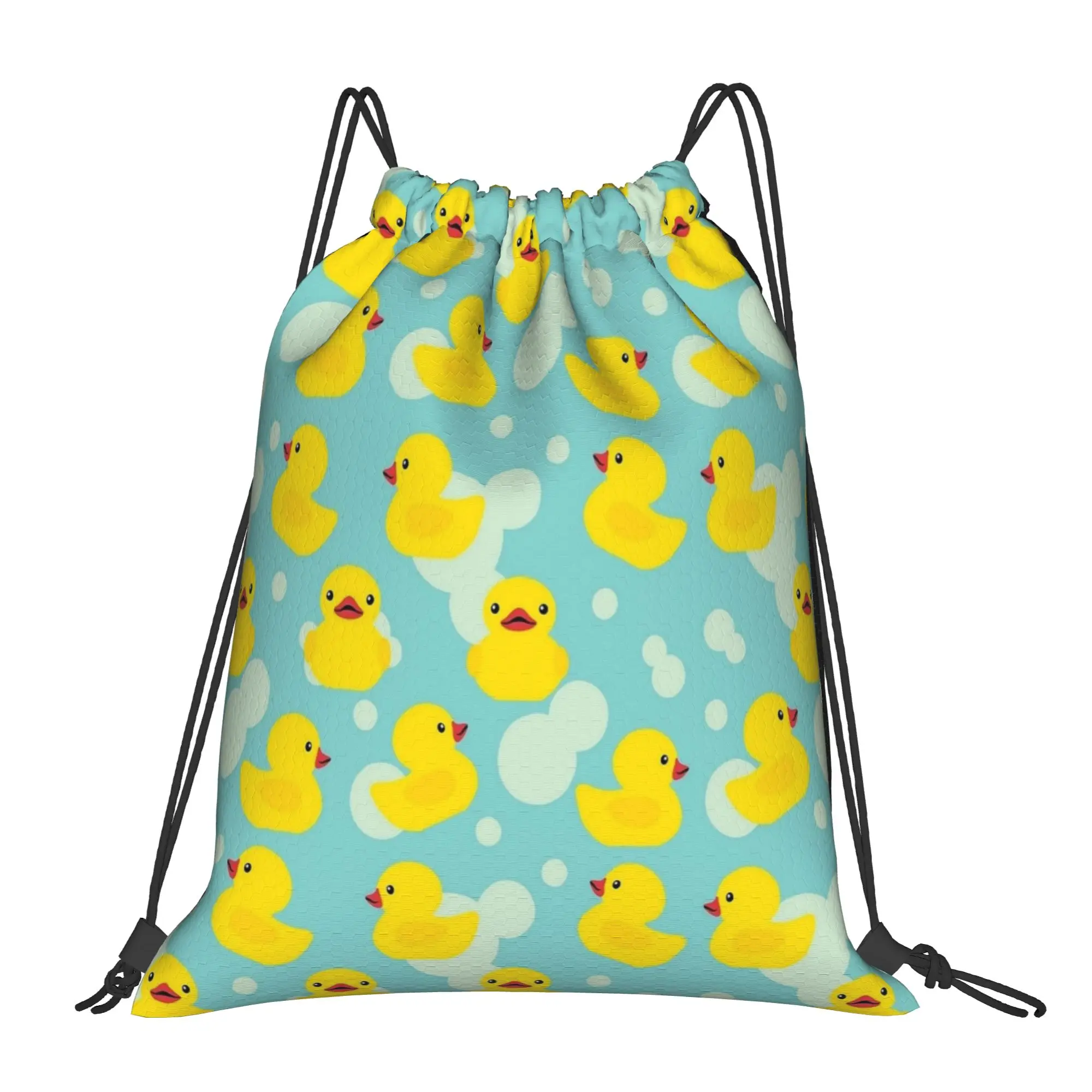 Cute Baby Shower Bathtime Drawstring Backpack Gym Sports Sackpack Water Resistant Yellow Duck String Bag for 36cm (W) x 43cm (H)
