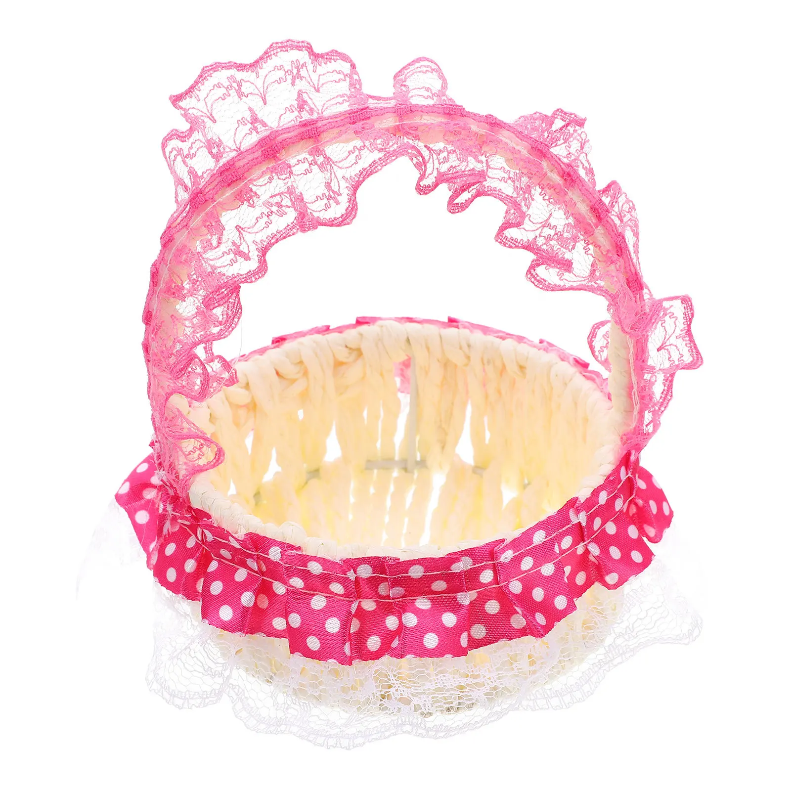 

Mini Woven Handheld Basket Portable Flower Storage Organizer Home Decor Tabletop Fruit Basket Multi-Purpose Natural Fiber