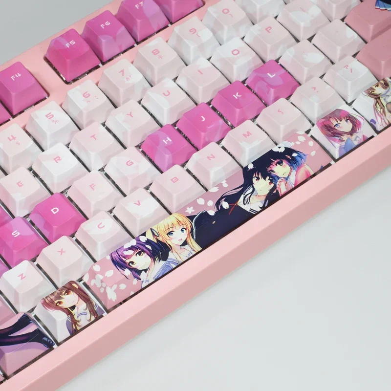 Saenai Heroine No Sodatekata 108 Key Caps PBT DYE Sublimation Cherry MX Cross Axis Switch Anime Keycap Mechanical Keyboard Gift