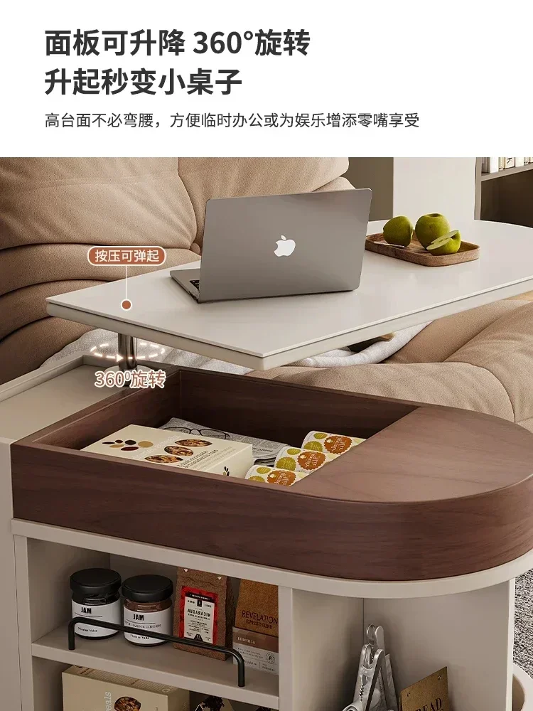 Italian removable coffee table household modern side table multi-functional cart living room tea table storage