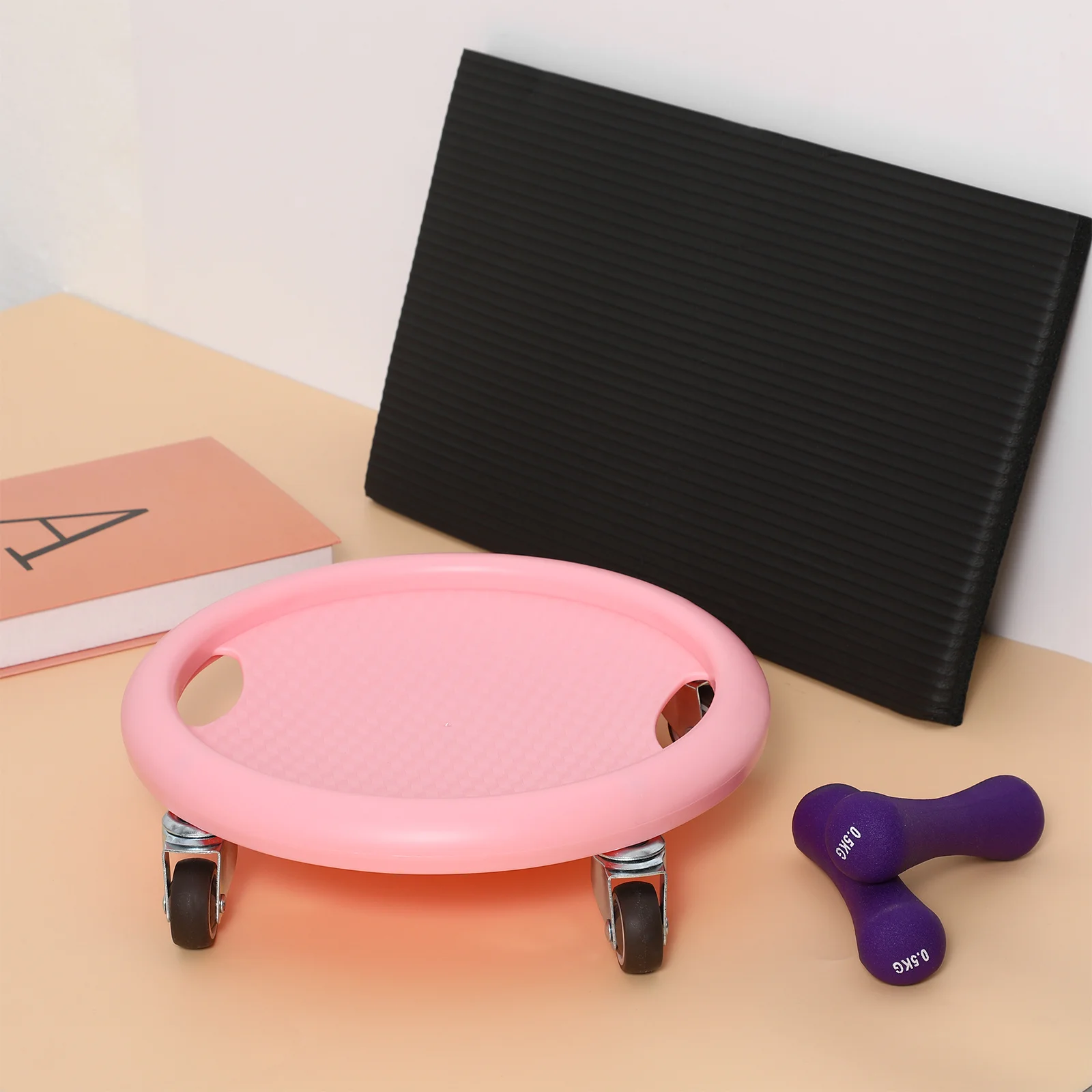 

Four-Wheeled Ab Roller Mat Abdominal Exercise Equipment Multi-Directional Core Workout Wheel Home Gym Ab Roller Board