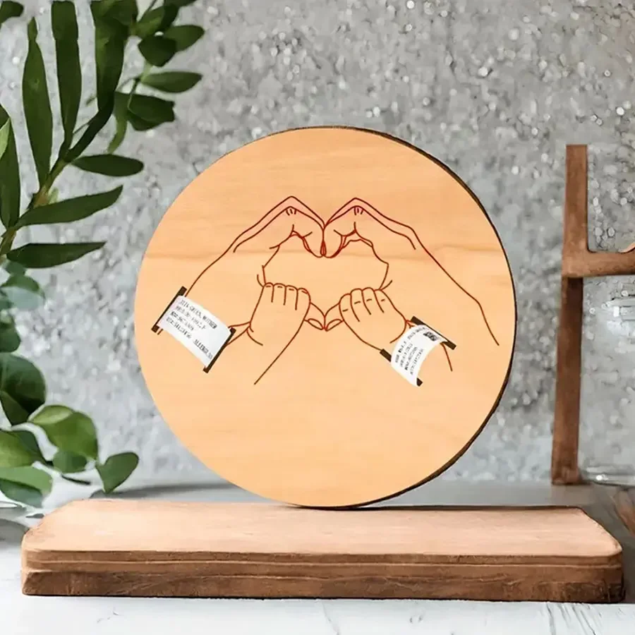 Baby Birth Wristband Wooden Commemorative Bracelet Display Bracelet Decoration Display Board Commemorative Card Baby Milestone