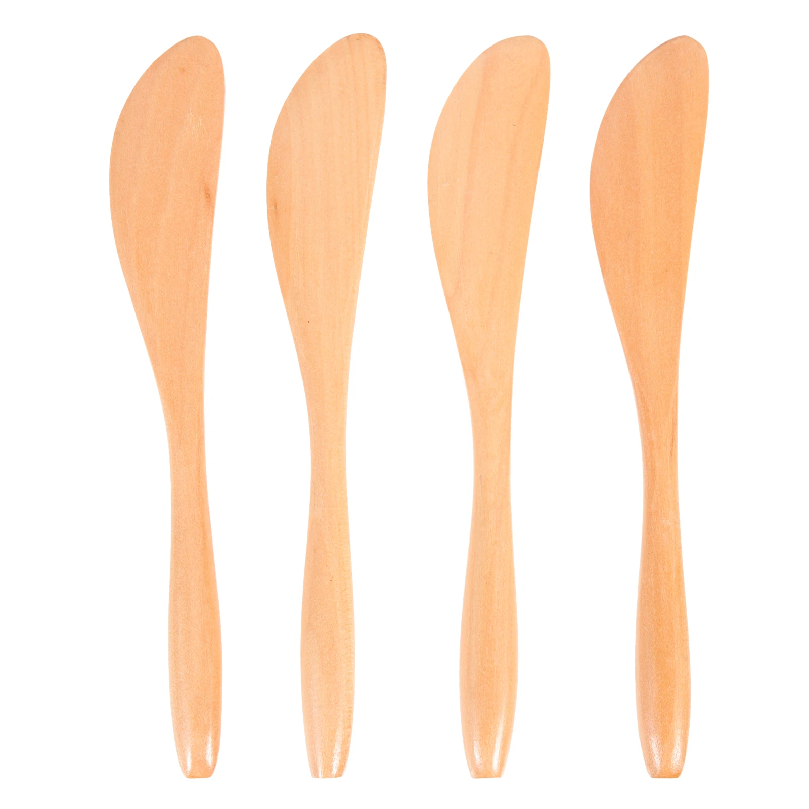 

4pcs Ergonomic Portable Jam Spreaders Household Butter Spatulas Multi-Function Cheese Spreaders Wear-Resistant Wooden Butter
