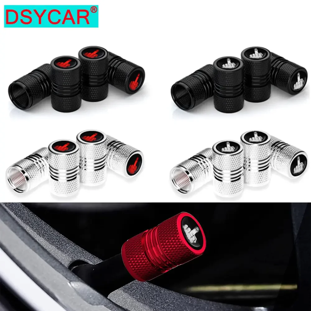 

4Pcs/Set Tire Valve Stem Caps Corrosion Resistant Leak-Proof Heavy-Duty Anodized Alloy Universal for Car Bike Truck Motorcycle