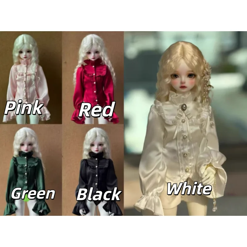 เสื้อผ้าตุ๊กตา BJD สำหรับตุ๊กตาขนาด 1/4 รุ่น ID75 เสื้อเชิ้ตผูกเชือก เสื้อผ้าตุ๊กตา อุปกรณ์เสริม (เฉพาะเสื้อ ไม่รวมตุ๊กตา)