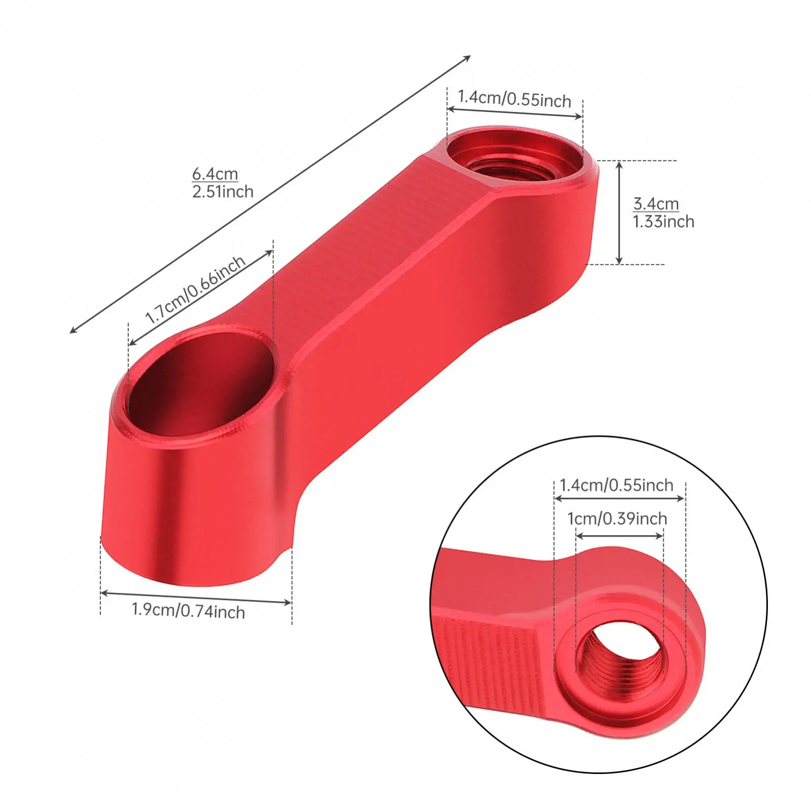 2Pieces 10mm Motorcycle Rearview Mirror Extension Riser Extend Adapter, Aluminum Alloy Expansion Mounting Bracket