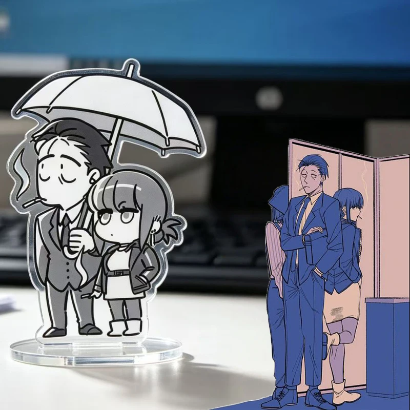 Anime Smoking Behind the Supermarket with You Cosplay Standing Plate Kawaii Acrylic Figure Stand Desktop Ornament Decoration