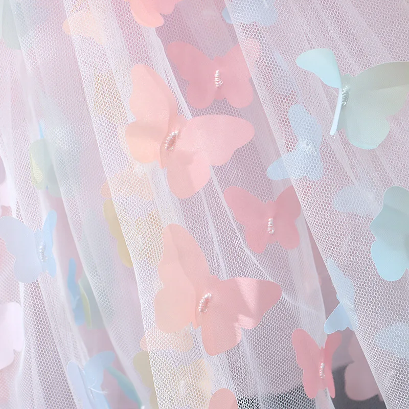 Ärmelloses Tüllkleid mit 3D-Schleife für Mädchen - Perlenriemen & Netzrock, Feenparty-Outfit & Alltagskleidung Blumenmädchenkleider – Detail 12