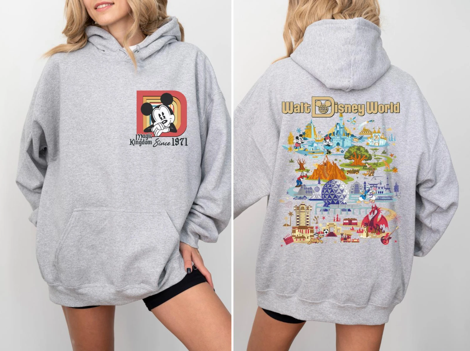 بلوزات والت ديزني وورلد، بلوزات ريترو ديزني وورلد، هوديس ماجيك كينغدوم 1971، ملابس شقيقة رحلة ديزني #5