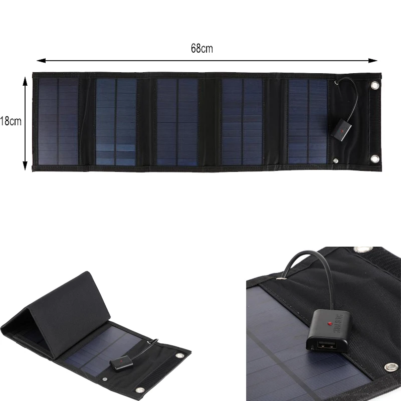 30W Foldable USB Solar Panel Solar Cell Portable Folding Solar Panel Charger Outdoor Mobile Power Battery Charger