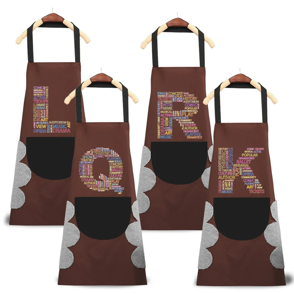 Sleeveless Apron with Pockets Chef Waiter Kitchen Cook Tool Wrap Cloth Tools Kitchen ApronText Letter Pattern Kitchen Accessorie