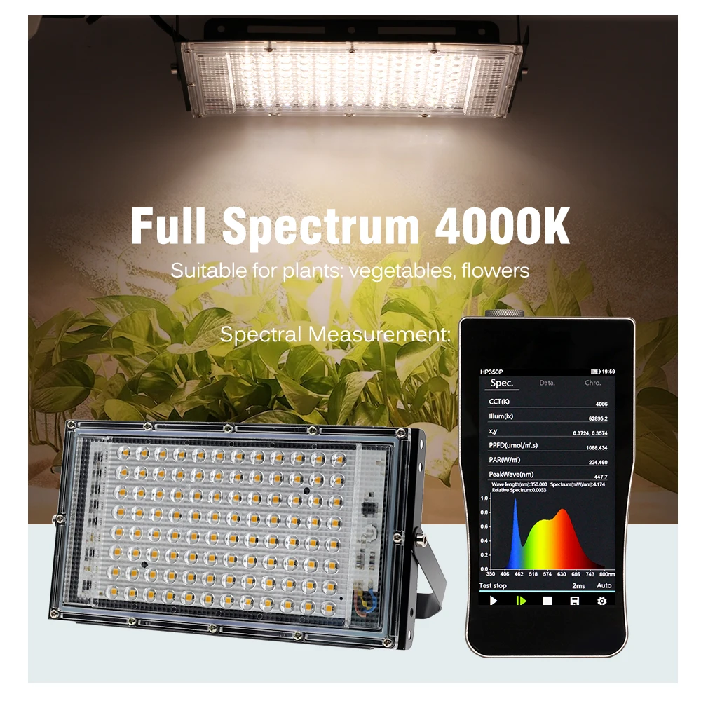 Full Spectrum LED Grow Light 50W 100W 300W Plant Growing Lamps + EU Plug Sunlight Phyto Lamp for Greenhouse Indoor Veg and Bloom