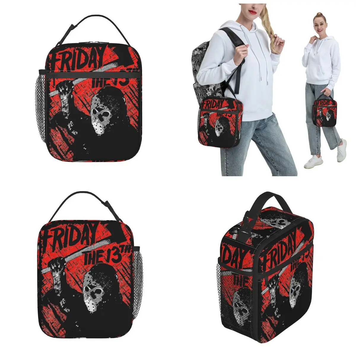 Izolowana torba na drugie śniadanie Friday 13th Thirteenth Horror Jason Voorhees Storage Food Box New Cooler Thermal Bento Box For School