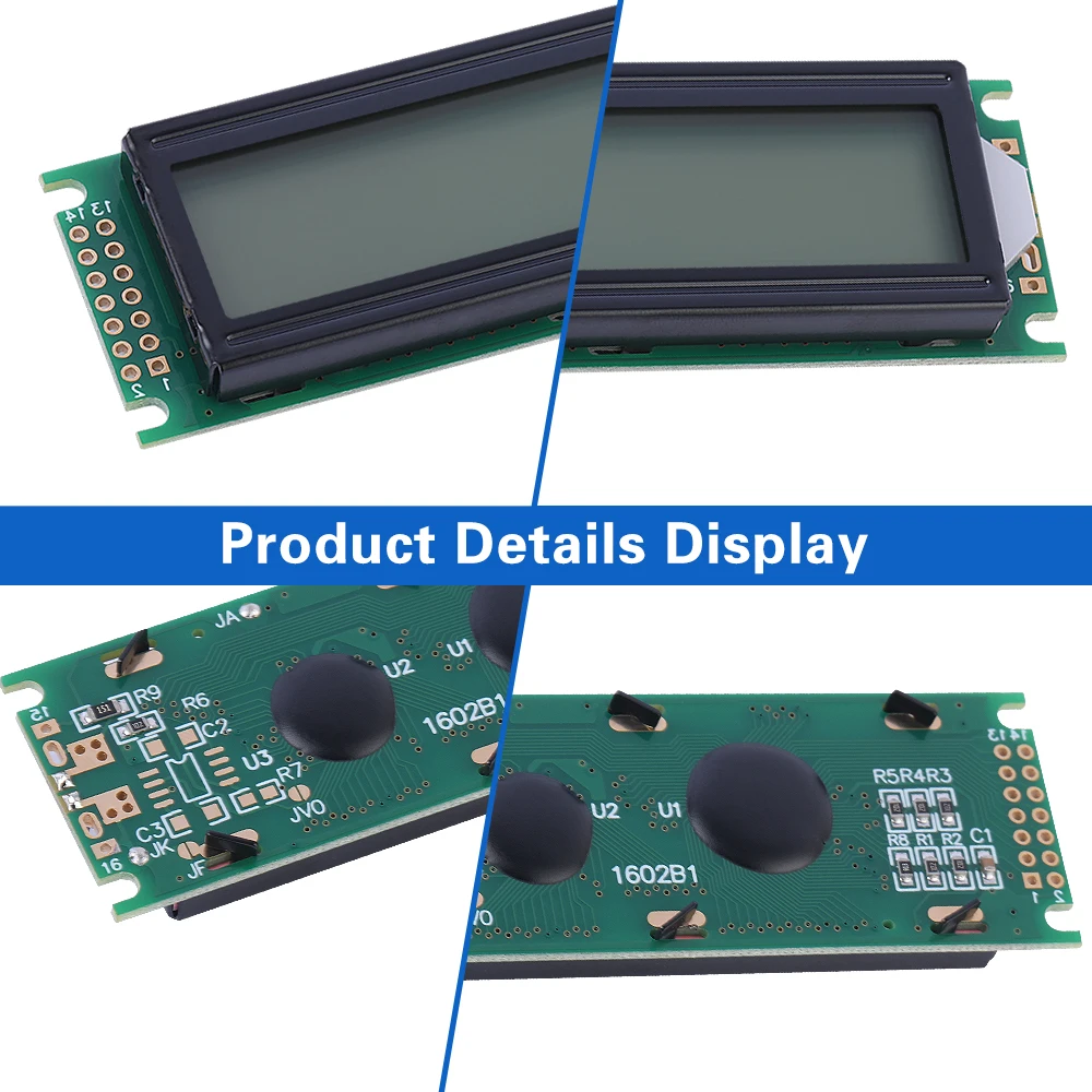 레드 라이트 블랙 문자 디스플레이 모듈, 개발 인터페이스, ST7066U COB LCD 모듈, 2X1, 6 지지대 방식, 14PIN, 80x30mm, 1602B1