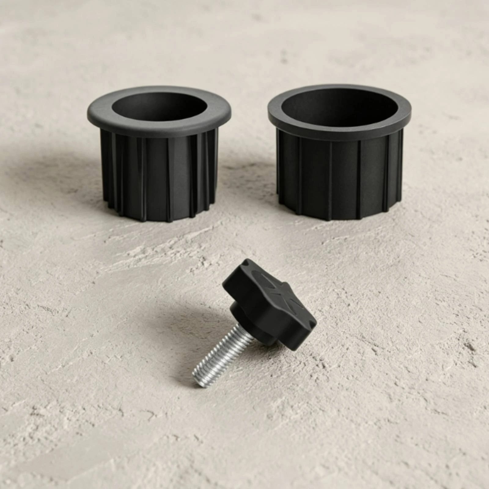 3 Pieces Umbrella Base Accessory Kit Threaded Umbrella Stand Sleeve with Knob Hardware Ribbed Sturdy for Homeowners
