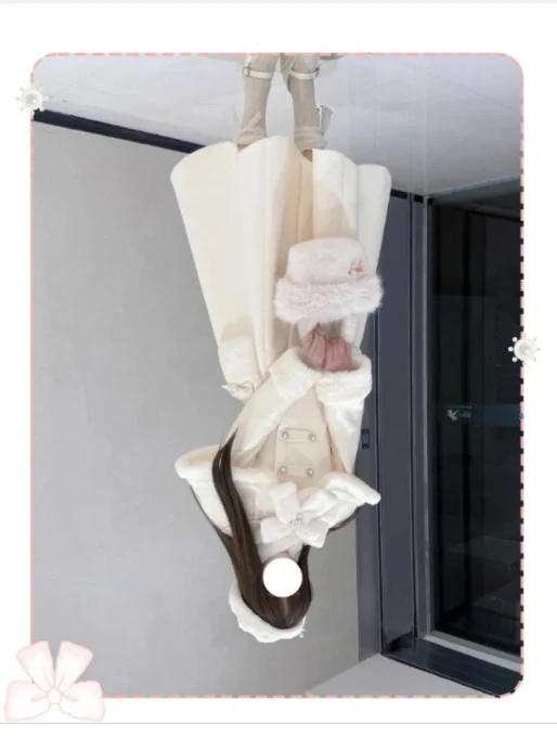 

Розовое стеганое платье-накидка средней длины, пальто, осень-зима, милые платья макси в стиле Лолиты для девочек на шнуровке с высокой талией для похудения