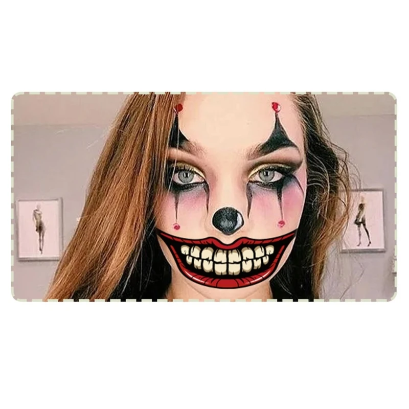 Halloween Big Mouths Tattooed Stickers Funny Makeup Temporary Tattooed Women Men Dropship