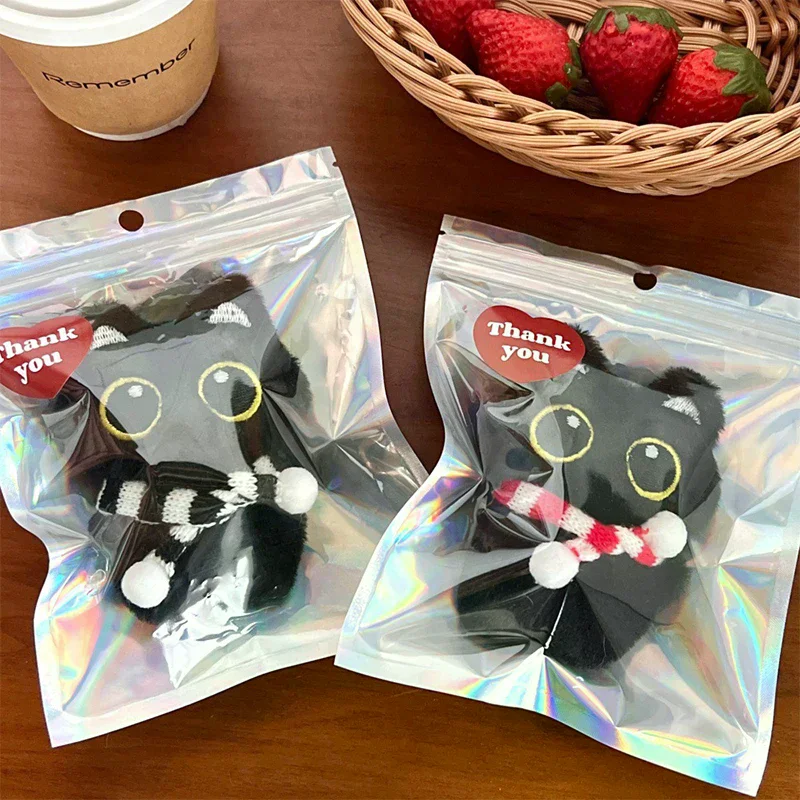 Kawali Kitten Doll Bag Pendant Keychain Plush Soft Stuffed Cat Doll Car Key Ring Desktop Decorations Backpack Charm Pendant Gift