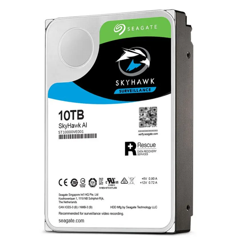 Внутренний жесткий диск Seagate ST10000VE001 Skyhawk AI, 10 ТБ, 7200 об/мин, кэш, 256 МБ, НОВЫЙ