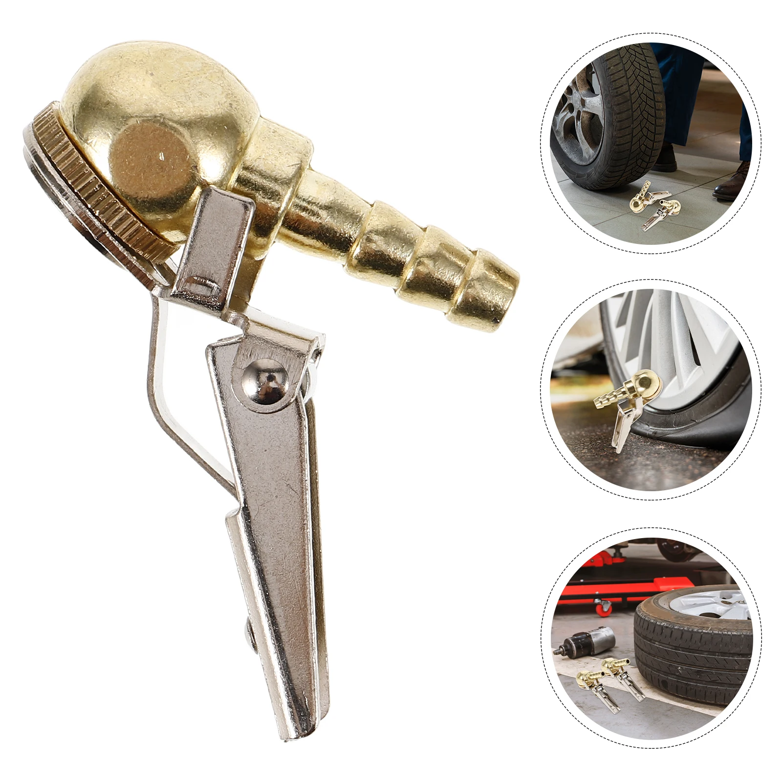 

2 Pcs Tire Air Clip Inflate Locking Chuck Tool Copper for Compressor Inflator Car