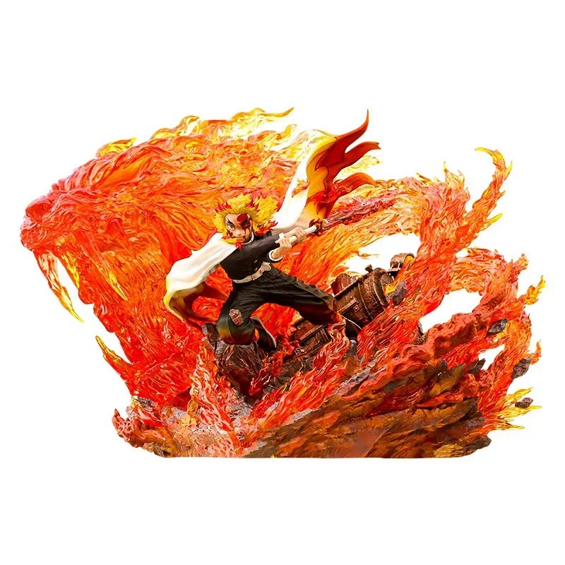 

27 см аниме Rengoku Kyoujurou фигурки Demon Slayer фигурки фэнтезийная фигурка ПВХ модель коллекция орнамент статуя игрушки