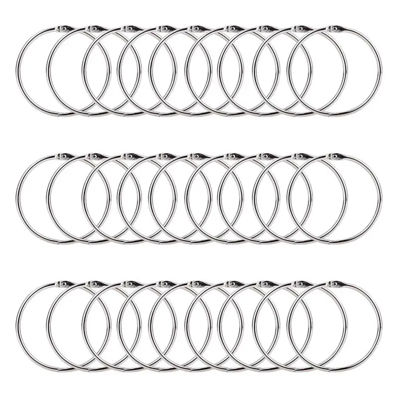 

2-дюймовые 50 упаковок кольц для переплета, никелированные стальные кольца для переплета, брелоки для ключей, металлические кольца