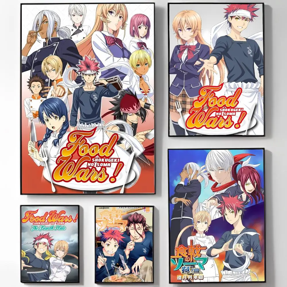 Culinary Competitive Anime F-Food Wars Poster High-definition Art Sticker Self Adhesive Waterproof Home Decoration