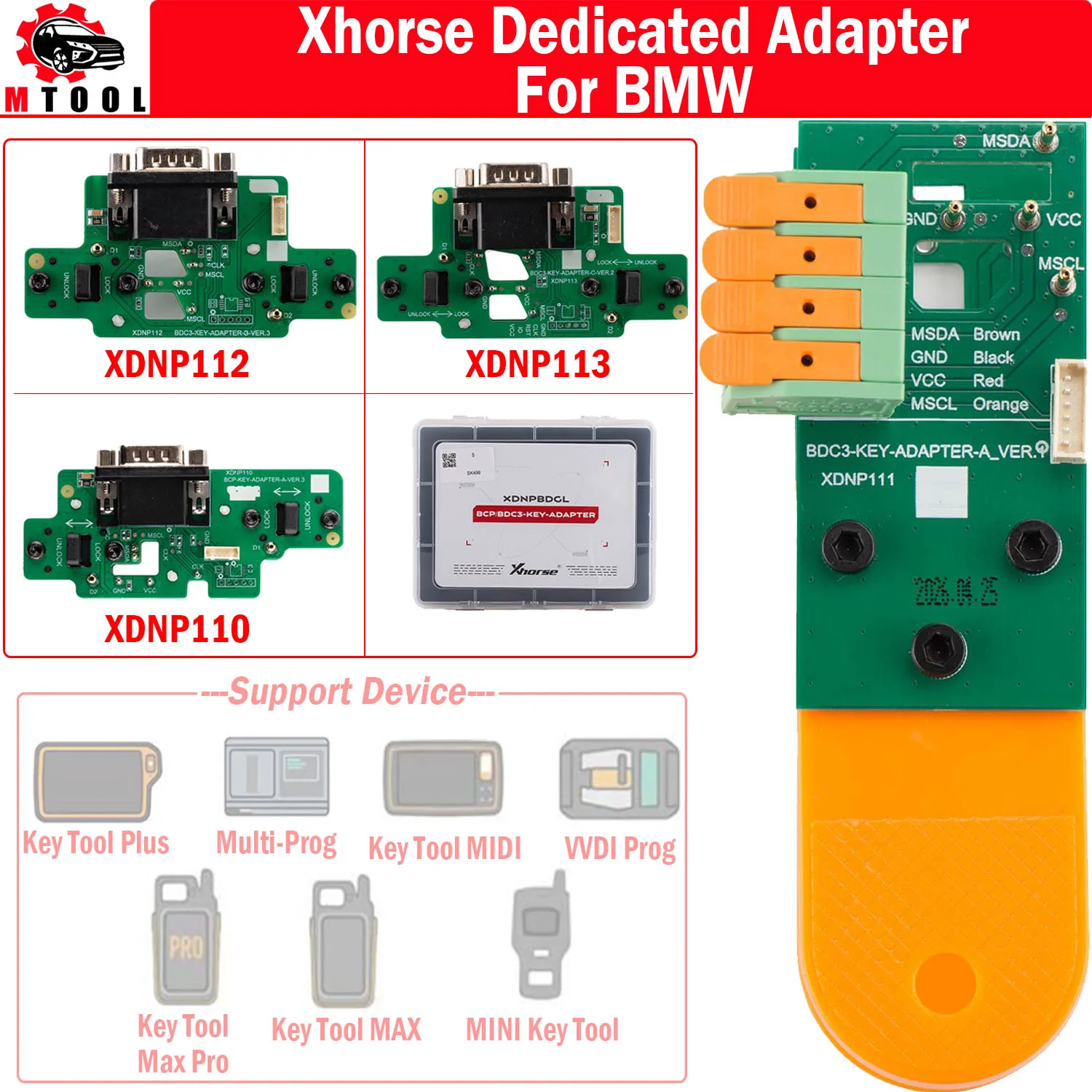 Xhorse Dedicated Adapter For BMW BDC2 BDC3 BCP U Key Cloning work with Multi Prog VVDI PROG VVDI Key Tool Plus Series