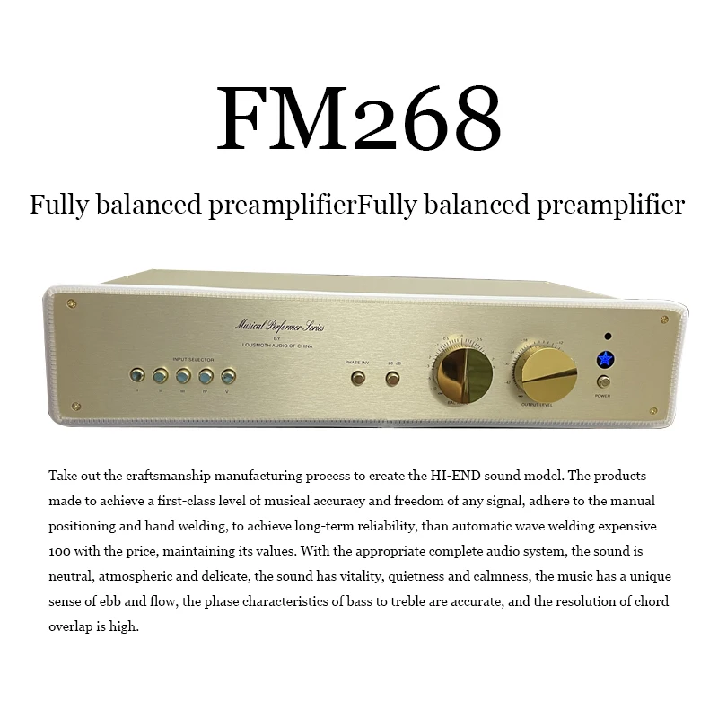 FM268 fully balanced preamplifier reference original route HIFI power amplifier with remote control High-end audio preamp