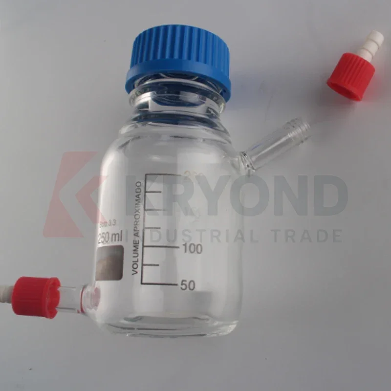 250ml Borosilicate Bio-refill Bottle Anaerobic Reaction Flask Transparent Glass Reagent Reaction Bottle Original Product