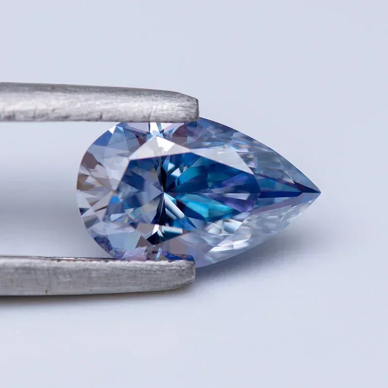 

Moissanite Stone Pear shaped Lavender Colour VVS1 with GRA Certificate for Gemstone Charms Beads for jewel making