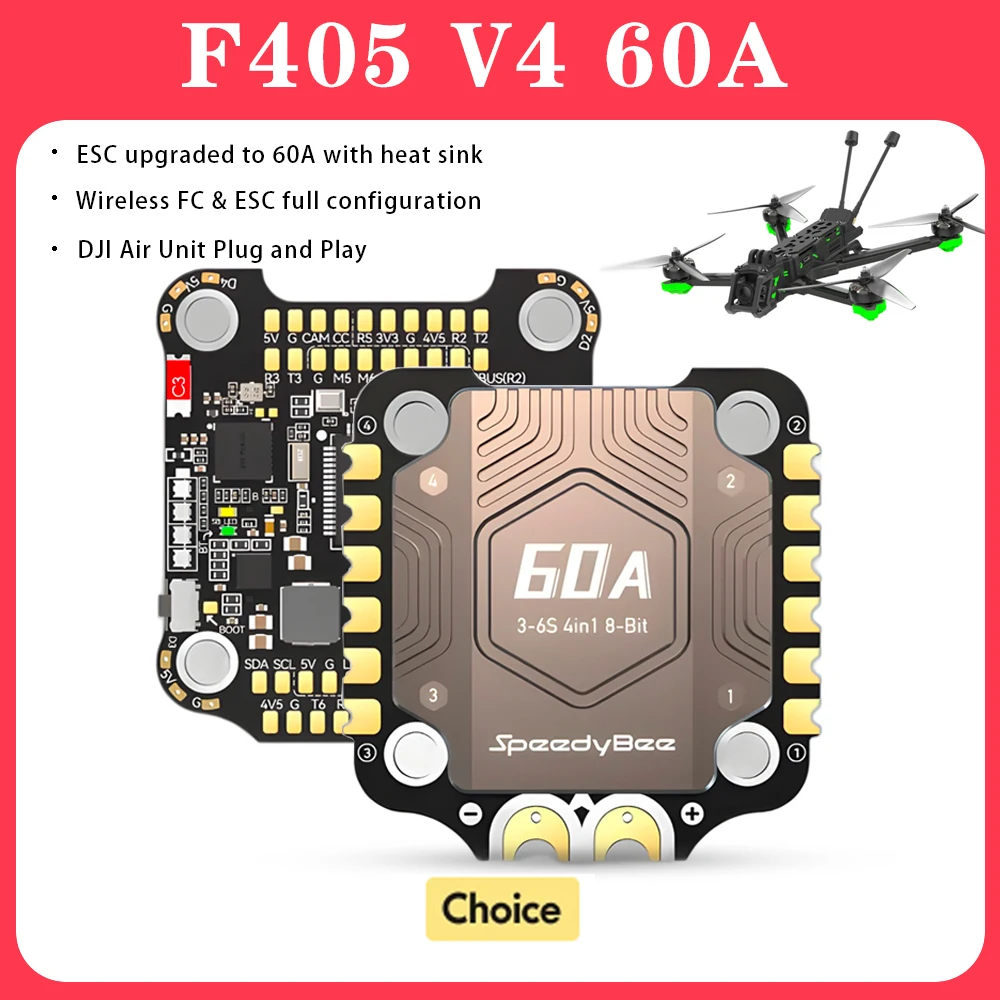 

SpeedyBee F4 V4 60A Wireless Bluetooth FPV Racing Drone SpeedyBee 4in 1 ESC iNAV Betaflight BLS 30x30 Stack FC ICM42688P