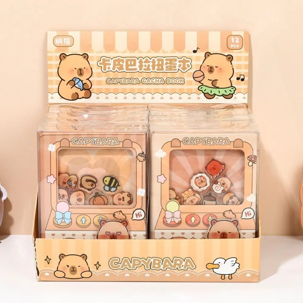 Interesting Color Inner Page Capybara Notebook Gashapon Mahines Shaking Small Notepad Cartoon Cute Square Writing Pad Office