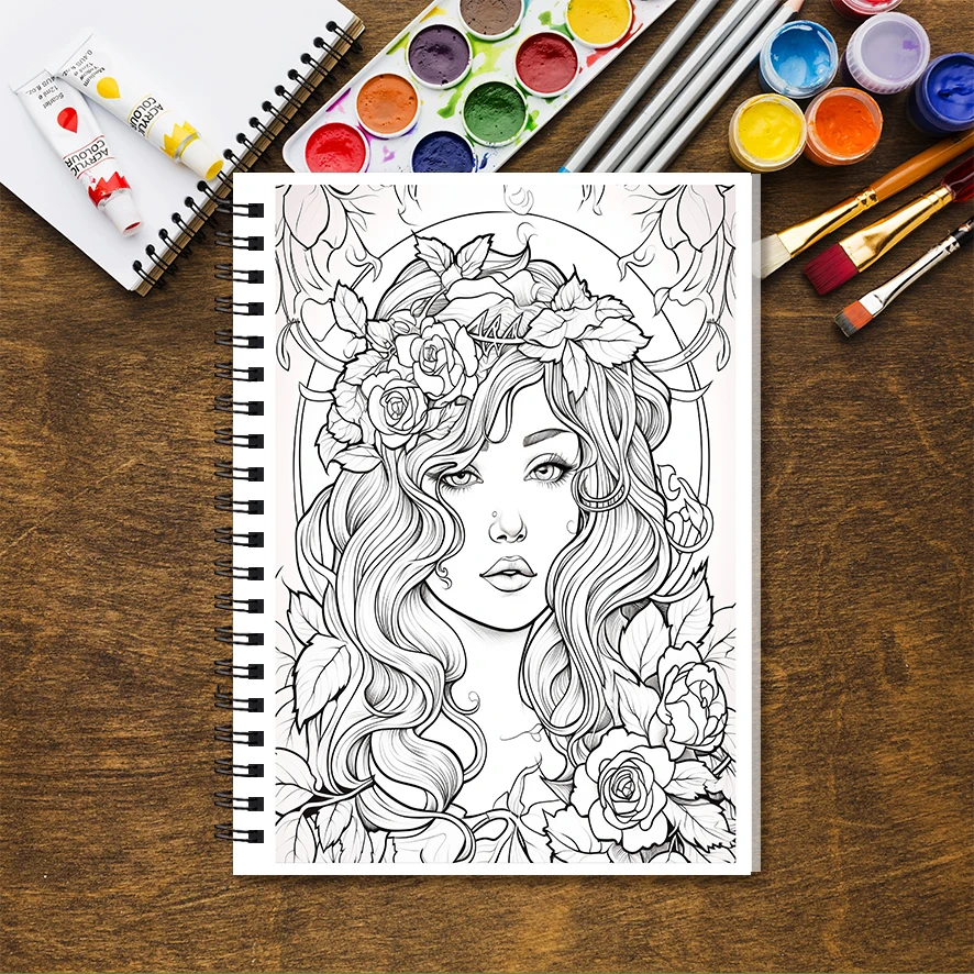 Witch Coloring Book for Adults - 8.3x 11.2 Inch 32 Page Coloring Book - Helps Reduce Stress and Ease Emotions