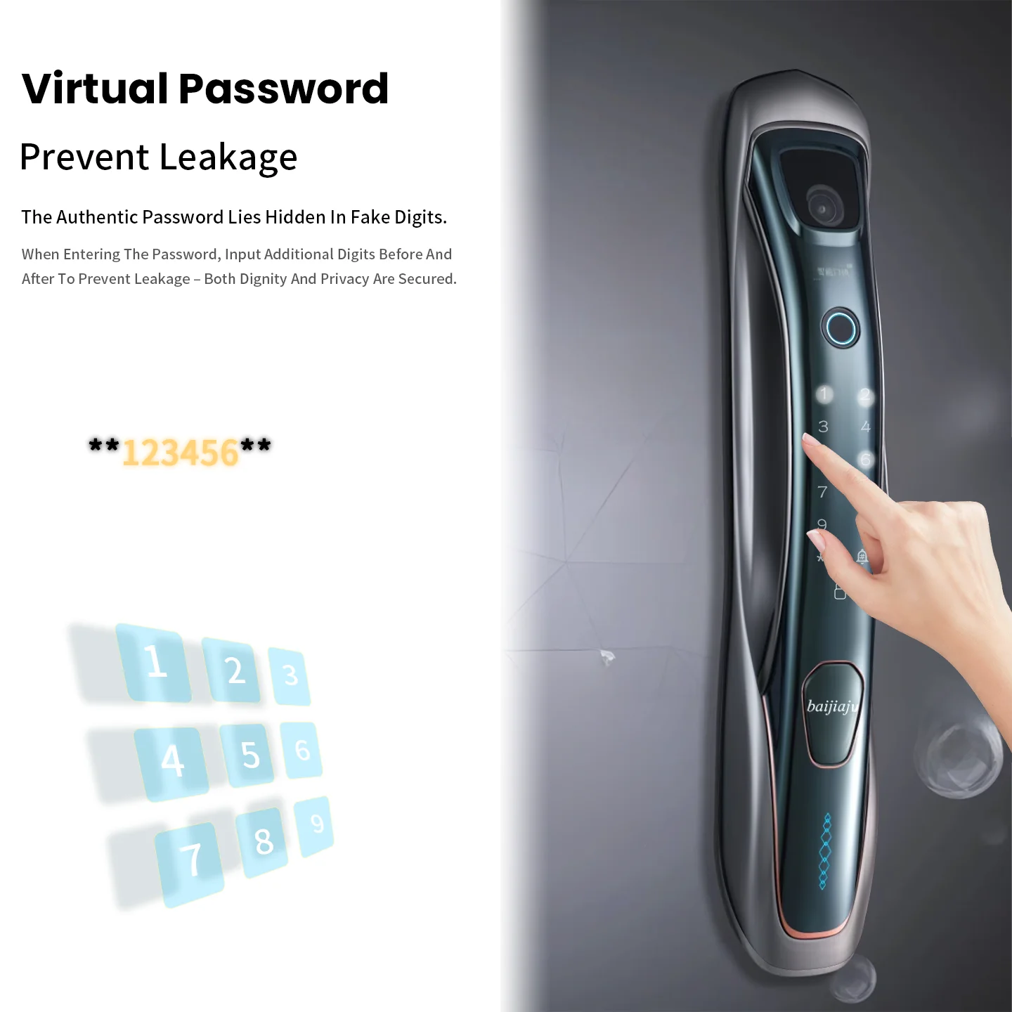 WiFi app facial recognition smart fingerprint password key card smart  handle lock for wooden  steel door entrance