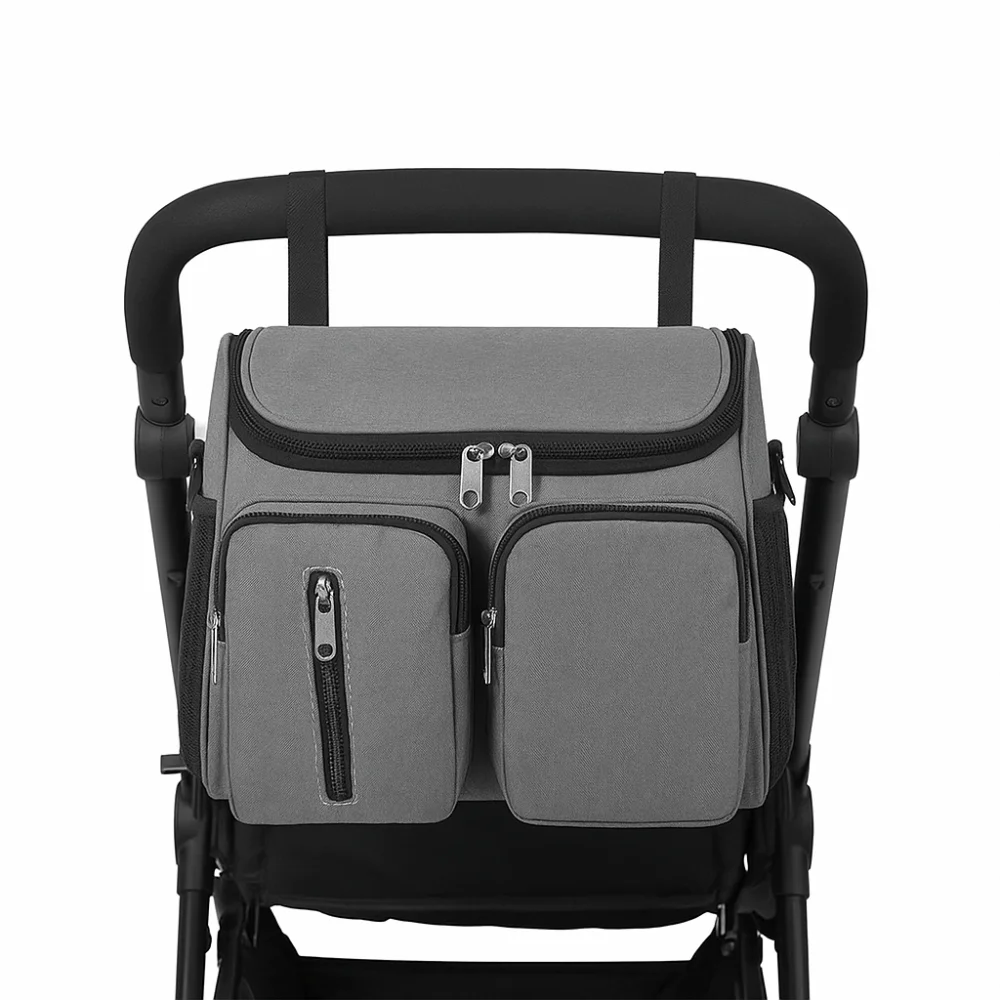 

Waterproof Mommy Shoulder Bag Multi-Pocket Multifunctional Stroller Storage Hanging Bag Large Capacity Oxford Cloth